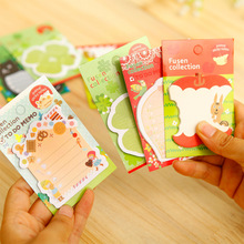 Cute Kawaii Korean Stationary School Supplies Apple Cat Tree Fruit Animal Stickers Notes Diy Sticky Notes Paper Memo Pad 2022 - buy cheap