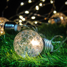 Linha de luzes led solares, para áreas externas, à prova d'água, lâmpadas de fadas, para jardim, natal