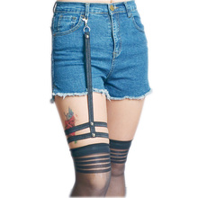 Women's Sexy Leg Bondage Garter Thigh Harness Straps Fetish Lingerie Suspender Belt Elastic Strumpfband With Metal Button P0067 2024 - buy cheap