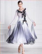 Vestido de salão feminino para dança de baile vestidos de salão para personalização vestido de baile em lycra com gradiente de luz preto e branco 2024 - compre barato