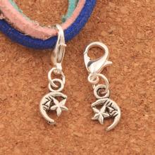 Moon Star Lobster Claw Clasp Charm Beads 25.6x7mm 21PCS Zinc Alloy Jewelry DIY C146 2024 - buy cheap