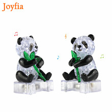 DIY 3D Crystal Puzzle Cute Panda with Musical & Flashing Model Building Toy Birthday Gift Puzzle Toys Kids Intelligence Toys 2024 - buy cheap