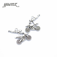 YuenZ 8pcs Antique Silver Plated Motorcycle athlete Charms Pendants Jewelry Diy Jewelry Findings 24*23mm I176 2024 - buy cheap