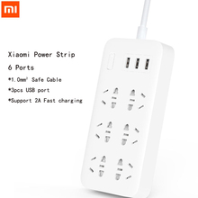 Original XiaoMi Mi 6 Ports with 3 USB Fast Charging 2.1A USB Smart Power Strip Power Plug Charger Socket US UK EU AU for Phone 2024 - buy cheap
