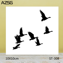 AZSG Bird group Stamps/Seals For scrapbooking DIY Card Making/Album Silicone Decoration crafts 10*10cm 2024 - compre barato