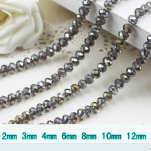 5040 AAA Top Quality Black Diamond AB Color Loose Crystal Glass Rondelle beads.2mm 3mm 4mm,6mm,8mm 10mm,12mm Free Shipping! 2024 - buy cheap