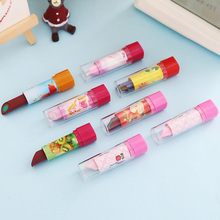 Lipstick shape cute cartoon erasers creative rubbers for child primary school supplies prizes wholesale 50pcs/lot 2024 - buy cheap