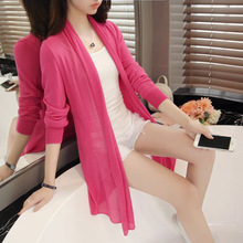 2016 Summer Female Long Thin Cardigan Sweater Thin Air-conditioning Hollow Loose Tide 2024 - buy cheap