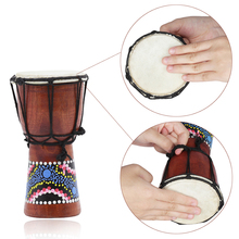 4 Polegada tambor africano djembe mão tambor percussão instrumento musical com padrão colorido (padrões de entrega aleatória) 2024 - compre barato