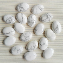 Cuentas de piedra blanca natural, cabujón ovalado de la cabina, para joyería, 13x18mm, 50 unids/lote 2024 - compra barato