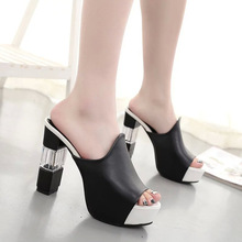 2019 New sandals female summer platform high heel thick with women's shoes Korean casual high-heeled ladies sandals 2024 - buy cheap
