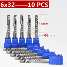 6mm*32mm-10pcs,CNC wood tools,solid carbide End Mill,woodworking insert router bit,Tungsten steel milling cutter,MDF,PVC,Acrylic 2024 - buy cheap