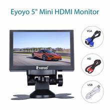 Eyoyo 5 inch Mini HDMI Monitor 800x480 Car Rear View TFT LCD Screen Display With BNC/VGA/AV/HDMI Output Built-in Speaker 2024 - buy cheap