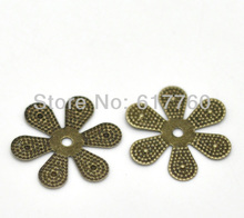 Free shipping-100Pcs Antique Bronze Filigree Flower Wraps Connectors Embellishments Jewelry Findings 18x16mm(6/8"x5/8") J0018 2024 - buy cheap