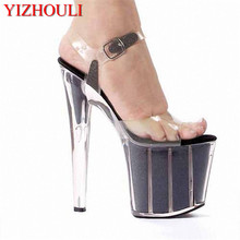 20 cm Sexy Ultra High Heel Crystal Sandals, Slipper Heel/Star/Model Shoes, Banqueting Stage Performance Sandals 2024 - buy cheap