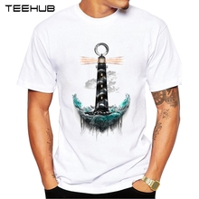 Teehub vintage âncora camiseta masculina hipster o caminho design manga curta topos estilo geek camisetas masculinas 2024 - compre barato