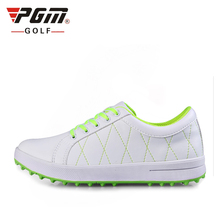 Подлинный Pgm женская кожаная обувь для гольфа ультра легкие дышащие кроссовки для тренировок Женская противоскользящая легкая обувь AA10097 2024 - купить недорого
