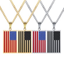 US Flag Necklaces & Pendants Gold Color Stainless Steel USA American Chain For Men/Women Gift NIBA Brand Hot Fashion Jewelry 2024 - buy cheap