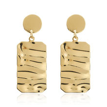 Exaggerate Geometric Gold Color Big Metal Drop Earrings for Women Wedding Dangle Statement Jewelry Charm earrings 2024 - buy cheap