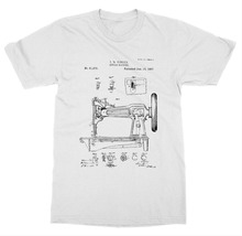 Sewing Machine Patent T-Shirt Pattern Singer Diy Invent New Advance Trademark 2019 Summer T Shirt Men O-Neck Print Tee Shirt 2024 - buy cheap