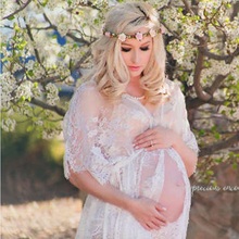 maternity photography props maxi Maternity gown Lace Maternity Dress Fancy shooting photo beach pregnant dress Plus 2024 - buy cheap