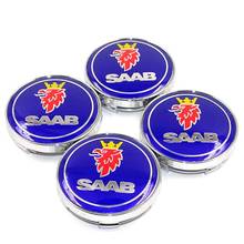 Шт. 4 мм шт. 56 мм 60 мм для Saab автомобиля центр ступицы крышки эмблемы колеса пылезащитные Чехлы логотип наклейки 2024 - купить недорого