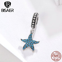 BISAER Starfish Charms 925 Sterling Silver Ocean Starfish Shape Charms Beads fit for Women Bracelets Silver 925 Jewelry ECC1210 2024 - buy cheap