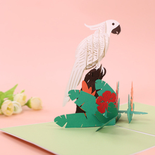 Papagaio estereoscópico branco 3d feito à mão, cartões de visita e convite de papagaio + envelope para festa de aniversário infantil, presente de ano novo 2024 - compre barato
