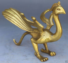 Cura de bronze chinês cobre fengshui deus animal besta phoenix exorcise mal estátua decoração do jardim 100% bronze real 25 2024 - compre barato