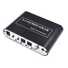 Decodificador de som digital com engrenagem de áudio, conversor óptico spdif/coaxial dolby ac3 dts para 5,1ch áudio analógico, 5.1 2024 - compre barato