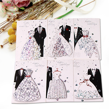 40pcs/lot Mix Color 3D Printing Cover Invitation Card Suits and Dresses Invitation Card Wedding Favor Greeting Card for Guest 2024 - buy cheap