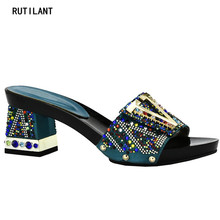 Женские босоножки Стразы в африканском стиле, сандалии на квадратном каблуке, праздничная летняя обувь, босоножки на высоком каблуке с бабочкой 2024 - купить недорого