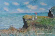 Arte de lienzo en línea de cuadros de Monet, Paisaje en Pourville arte pintado a mano de alta calidad 2024 - compra barato