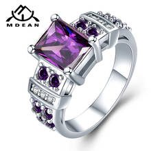 MDEAN White Gold Color Engagement Rings 13# for Women Wedding Purple AAA Zircon Fashion Jewelry Bague Bijoux Size 5-12 2024 - buy cheap