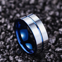 Saya бренд 8 мм ширина карбида вольфрама мужские кольца Высокая полировка синее покрытие внутри для мужчин ювелирные изделия подарок Размер 5-13 2024 - купить недорого
