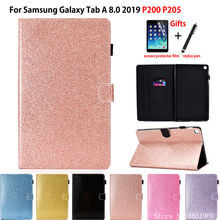 Glitter Case For samsung galaxy tab A 8.0 2019 with S Pen SM-P200 P200 P205 P207 Cover Funda Tablet Flip Stand Shell Coque +Gift 2024 - buy cheap