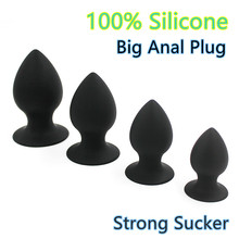 Juguetes sexuales anales de silicona para hombre y mujer, tapón Anal de gran tamaño, 7/6/5/4cm de diámetro, Color negro 2024 - compra barato