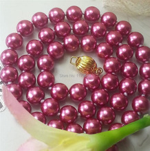 Hermoso encantador, venta al por mayor ¡Noble! Collar con perlas de concha de mar roja rosa de 8mm, a la moda diseño de joyería, 18 '', sp0220 2024 - compra barato