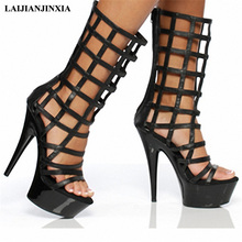 Laijianjinxi sapatos de salto alto 15cm, feminino, sexy, para pole dance, sapatos de noite, festa, plataforma 2024 - compre barato