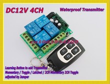 wireless switch system water-proof remote controller 4RelayCH DC12V receiver&transmitter 315/433MHZ Momentary Toggle Latched 2024 - buy cheap