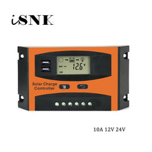 Generador de Panel Solar LCD 10A 12V 24V, regulador de Panel celular, controlador de batería con dos puertos de carga USB 5V 2024 - compra barato