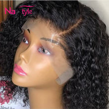 Mongolian Kinky Curly Hair Medium BrownLace Wigs Short Curly Wig Bob Lace Front Human Hair With Baby Hair Deep Part Naturalcolor 2024 - buy cheap