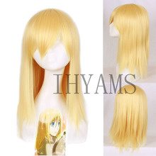 Attack on Titan Krista Lenz Christa Short Golden Kyojin Renz Heat Resistant Cosplay Costume Wig + Wig Cap 2024 - buy cheap