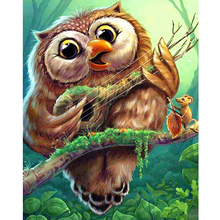 5D DIY square round Diamond Painting Cute owl Cross Stitch Diamond Embroidery Pattern Rhinestone Home Decor J0676 2024 - buy cheap