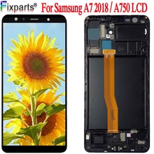 100% probado para el modelo Samsung galaxy A7 2018 SM-A750F A750 pantalla LCD de montaje de digitalizador con pantalla táctil Amoled para Samsung A750 LCD 2024 - compra barato