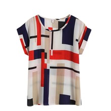 Floral Chiffon Print O Neck Short Sleeve Blouse Summer Women's Casual Shirt Lady's Top Loose Blusas 2024 - buy cheap