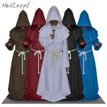 Средневековый магический Халат с капюшоном, маскировка монаха, жреца, церковный капюшон, для взрослых, маскарадный костюм для Хэллоуина, ко... 2024 - купить недорого