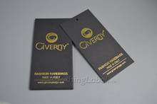 Clothing Hang Tag Polyester, Black Card Gold Logo Tag with String Snaps Lock 2024 - buy cheap