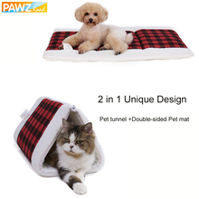 2 in 1 Pet Bed Mat For Dog Cat New Design Multi-functional Funny Pet Cat Tunnel Winter Warm Double-sided Cats Dogs Kennel House 2024 - buy cheap