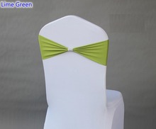Лайм зеленый цвет спандекс стул створки ленты для свадебных стульев с блестящей пряжкой ремня в середине лайкра стрейч свадебное кресло створки 2024 - купить недорого